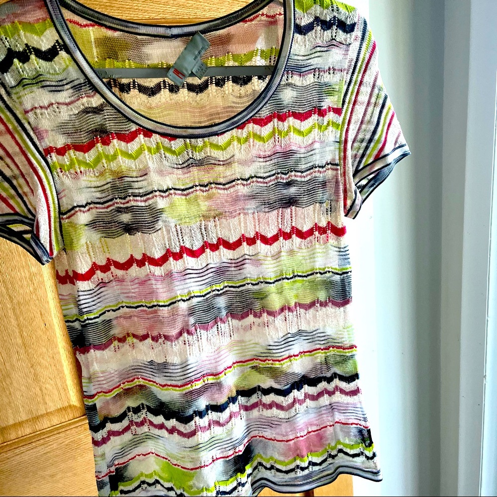 Vintage Missoni silk striped top IT44/US8